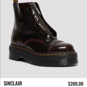 Excellent Condition Dr Marten Sinclair Platform Boots in Burgundy
